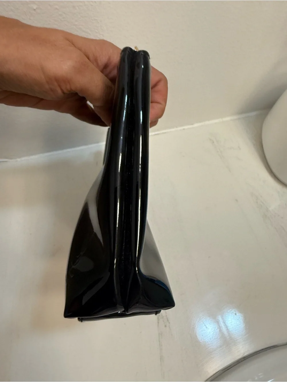 Yves Saint Laurent BEAUTE Black Patent Leather Toiletry Pouch
